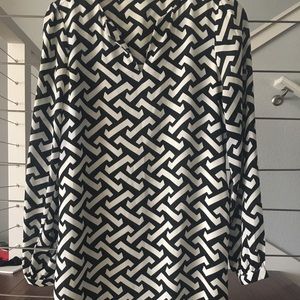 Modern black and white long sleeve dress